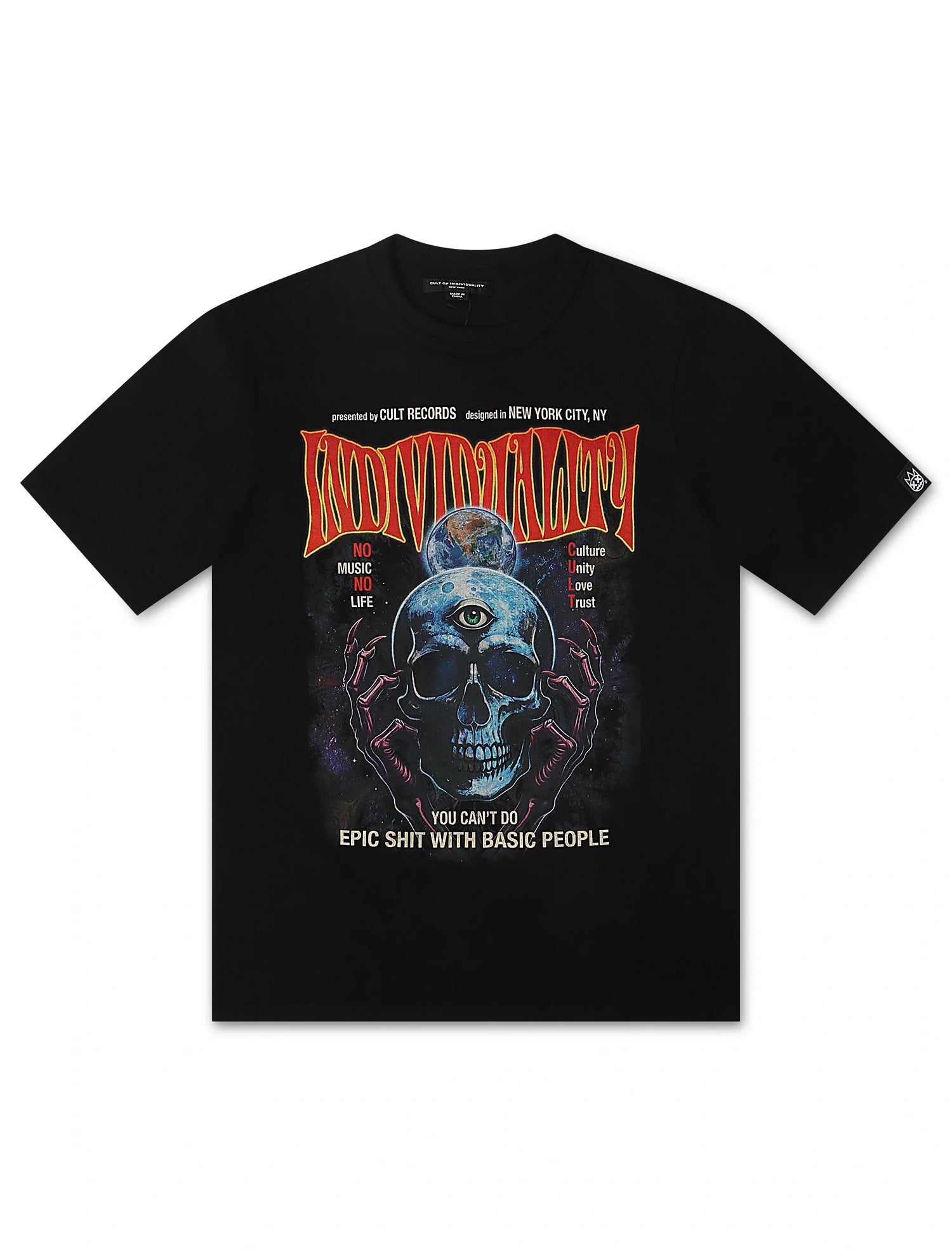 Cult Of Individuality Psychedelic Crew Tee - Black by Denim Exchange