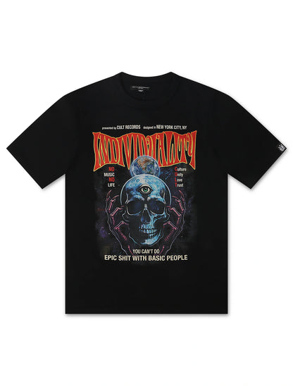 Cult Of Individuality Psychedelic Crew Tee - Black by Denim Exchange