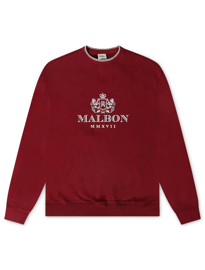Malbon Monarch Crewneck - Red Mahogany by Denim Exchange