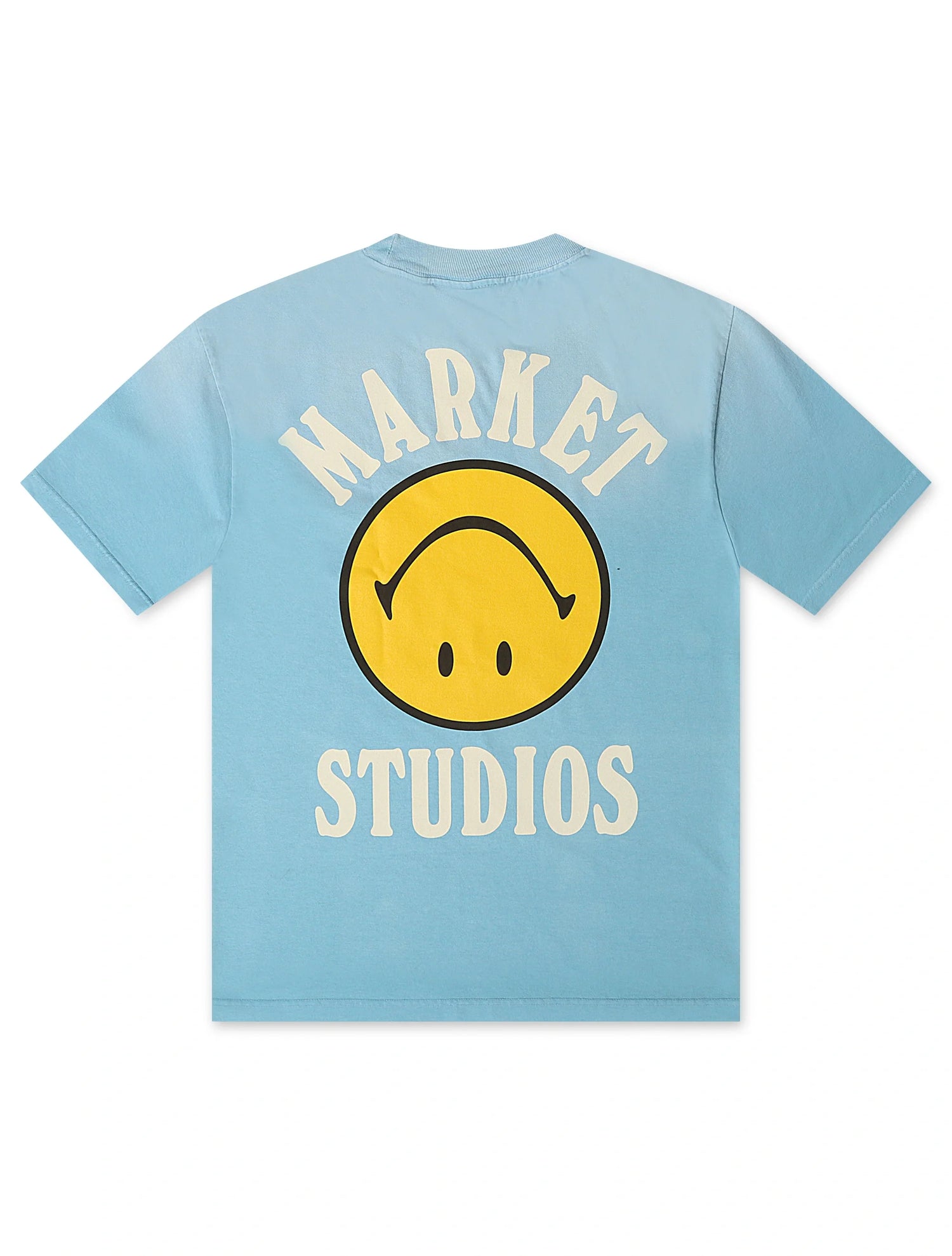 Market Studios Smiley Upside Down Tee - Retro Blue by Denim Exchange