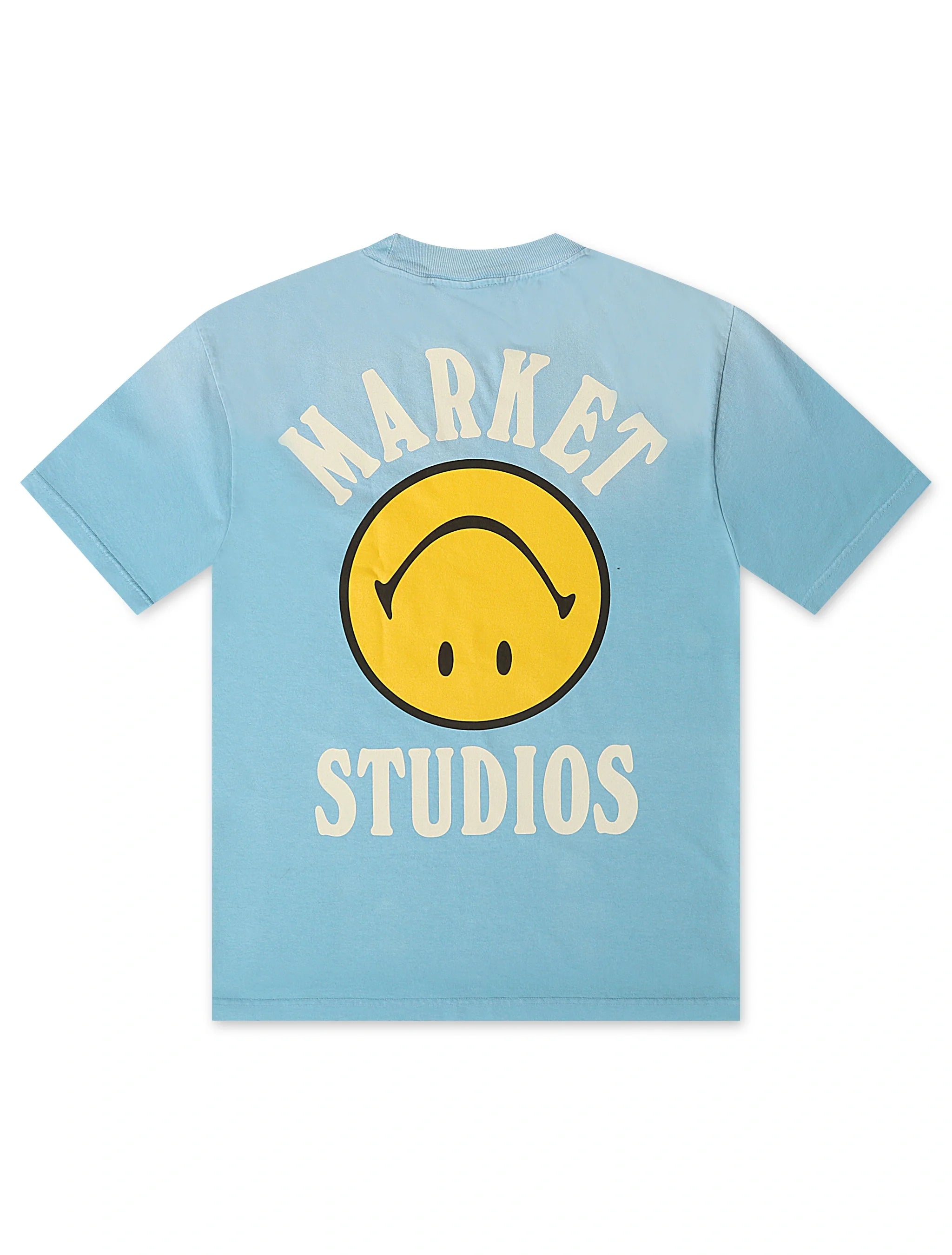 Market Studios Smiley Upside Down Tee - Retro Blue by Denim Exchange
