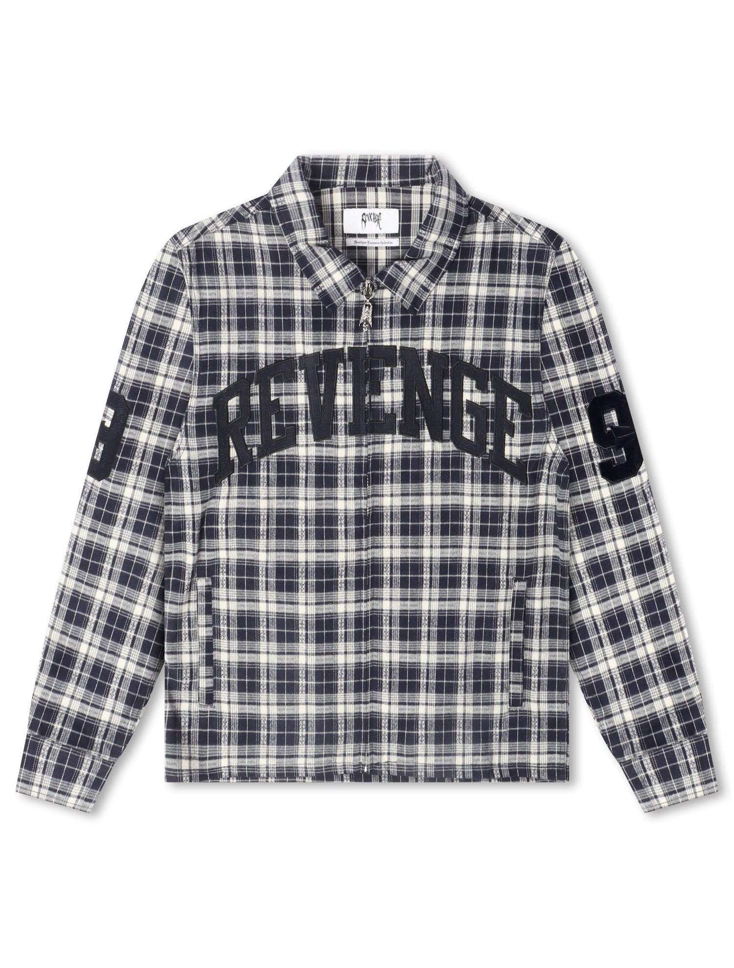 Revenge Valkyrie Embroidered Flannel - Navy by Denim Exchange