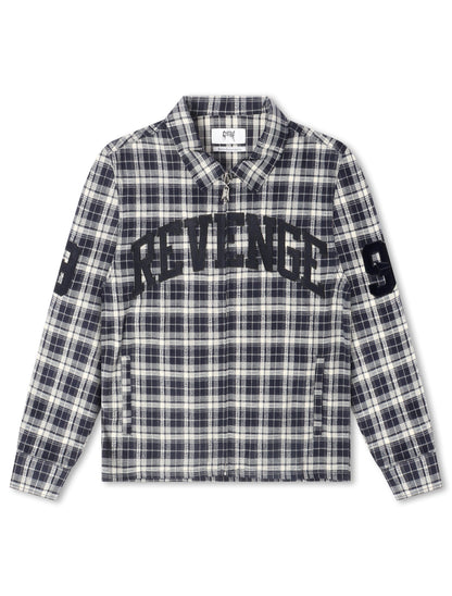 Revenge Valkyrie Embroidered Flannel - Navy by Denim Exchange