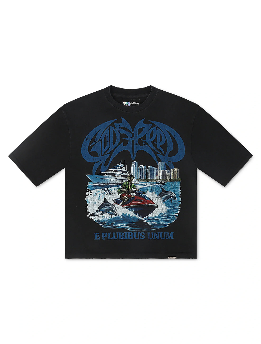 Godspeed GMYC Wave Runner Boxy Tee - Black by Denim Exchange