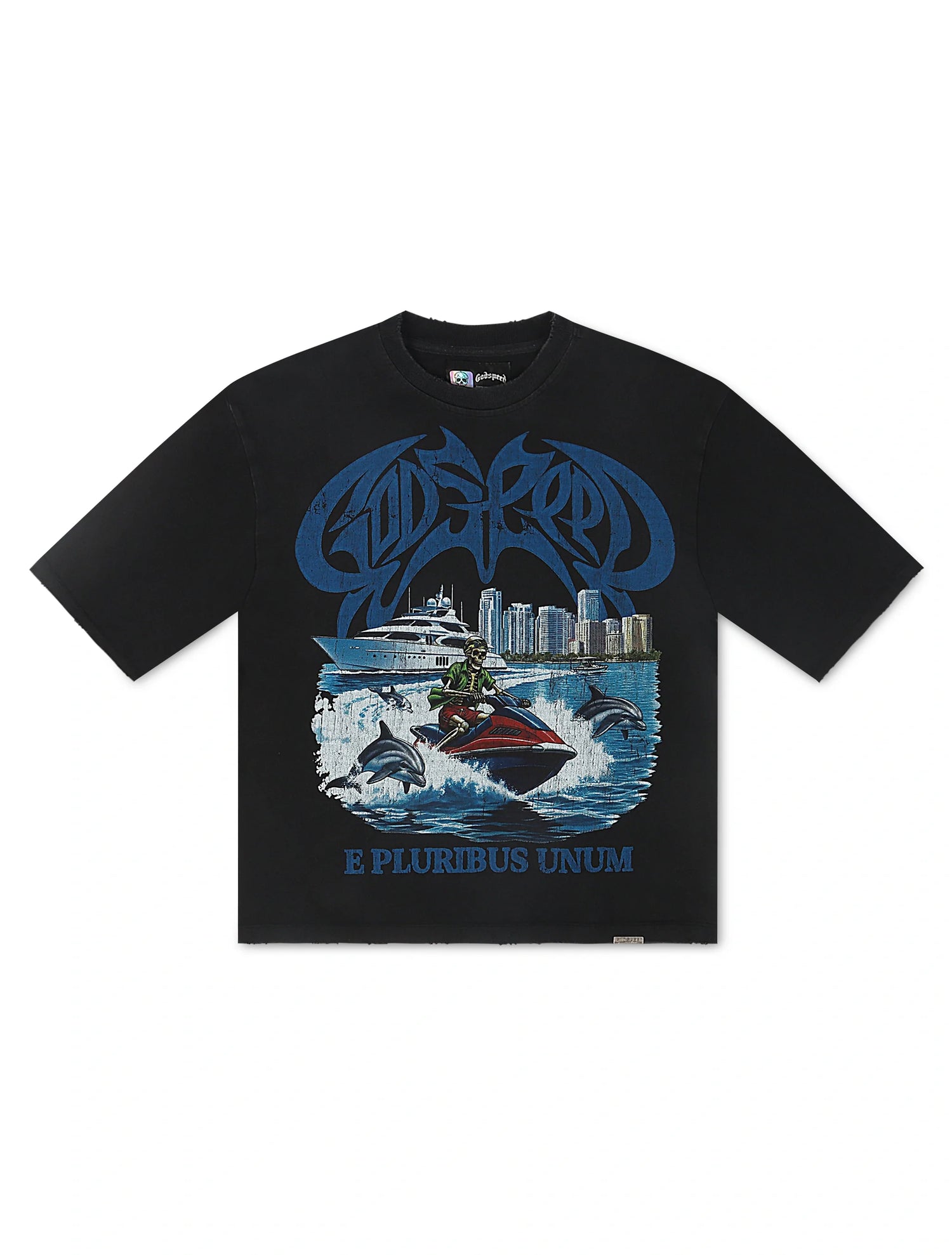 Godspeed GMYC Wave Runner Boxy Tee - Black by Denim Exchange