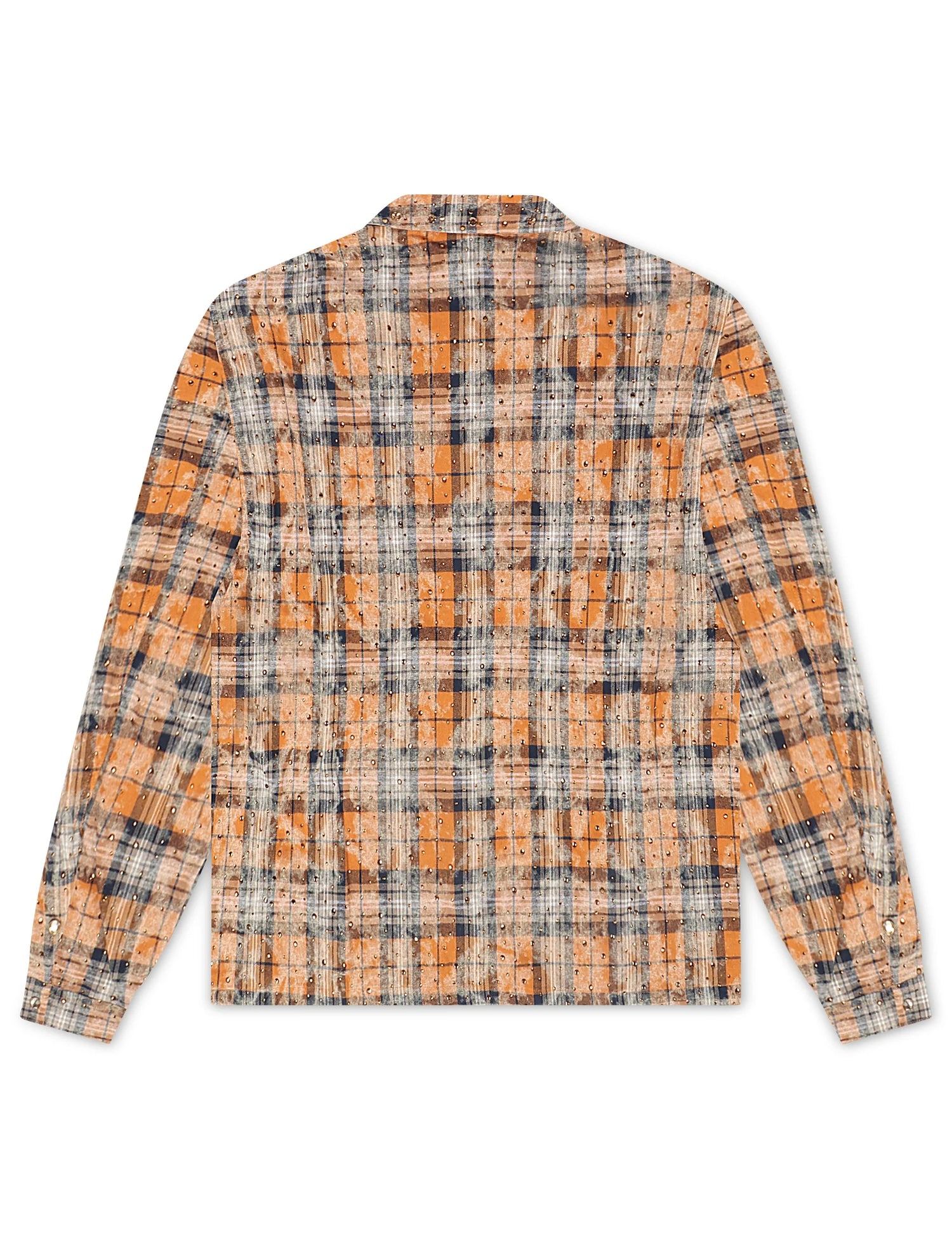 Rebel Denim Rhinestone Flannel - Orange by Denim Exchange