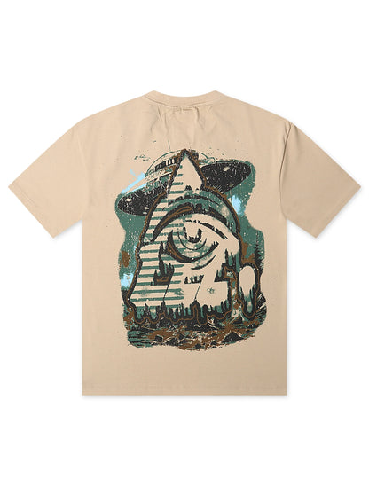 Starseed Here On A Mission Tee - Beige by Denim Exchange