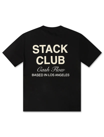 Stack Club Cash Flow Heavyweight Tee - Black/Cream by Denim Exchange