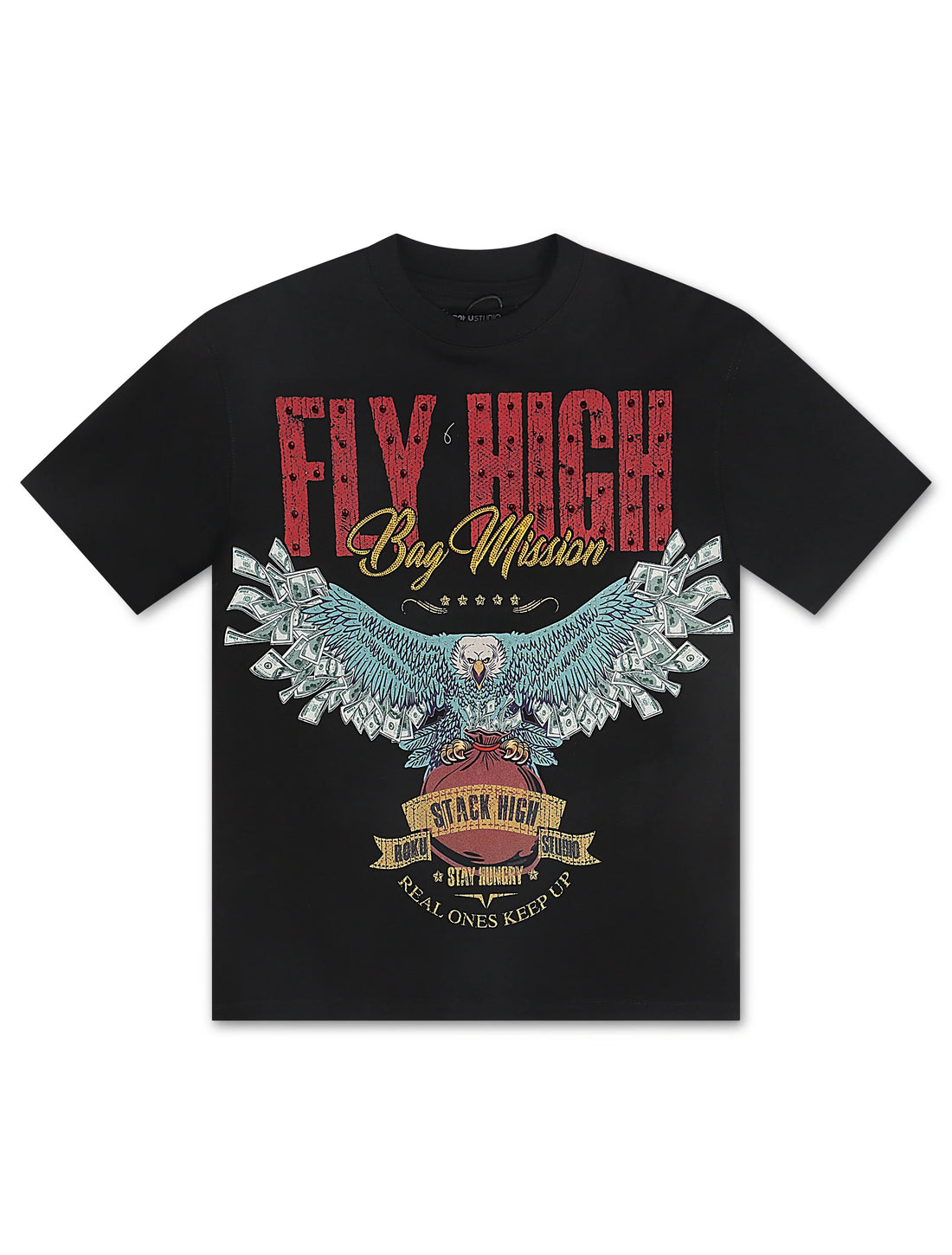 Roku Studio Fly High Boxy Tee - Black by Denim Exchange