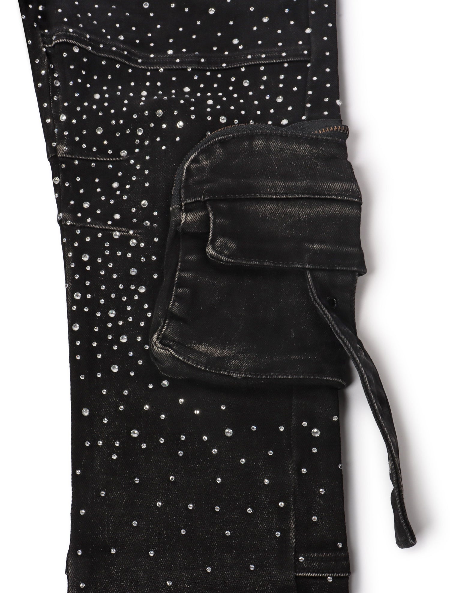 Vicious Denim All Over Rhinestone Jeans - Black by Denim Exchange