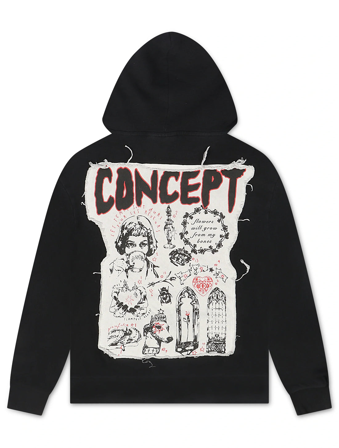 Concept LA Flowers Hoodie - Black by Denim Exchange