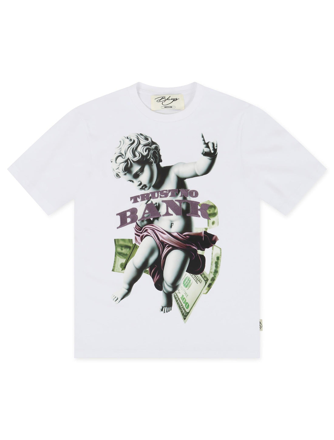 Bkys Bank Oversized Tee - White by Denim Exchange