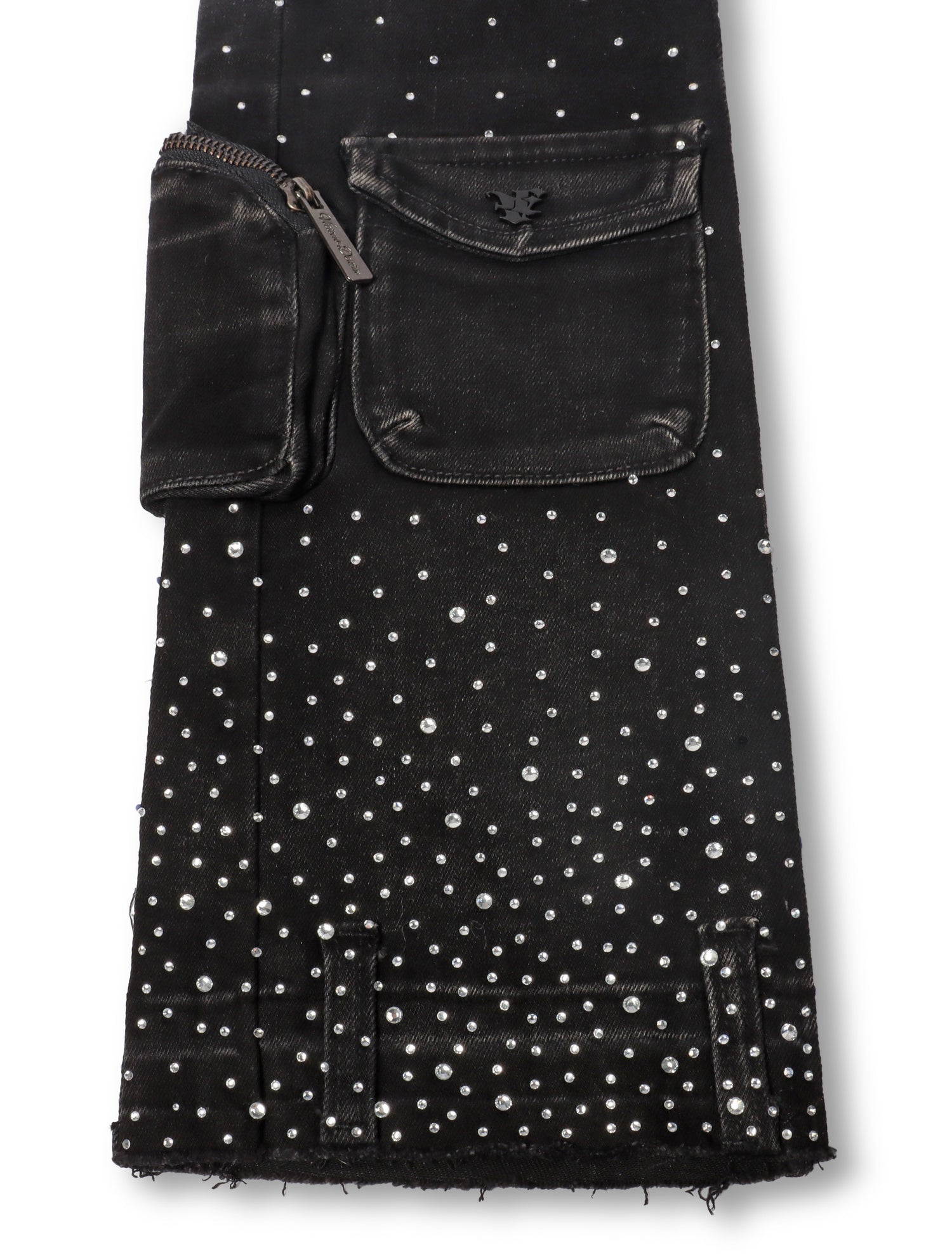 Vicious Denim All Over Rhinestone Jeans - Black by Denim Exchange
