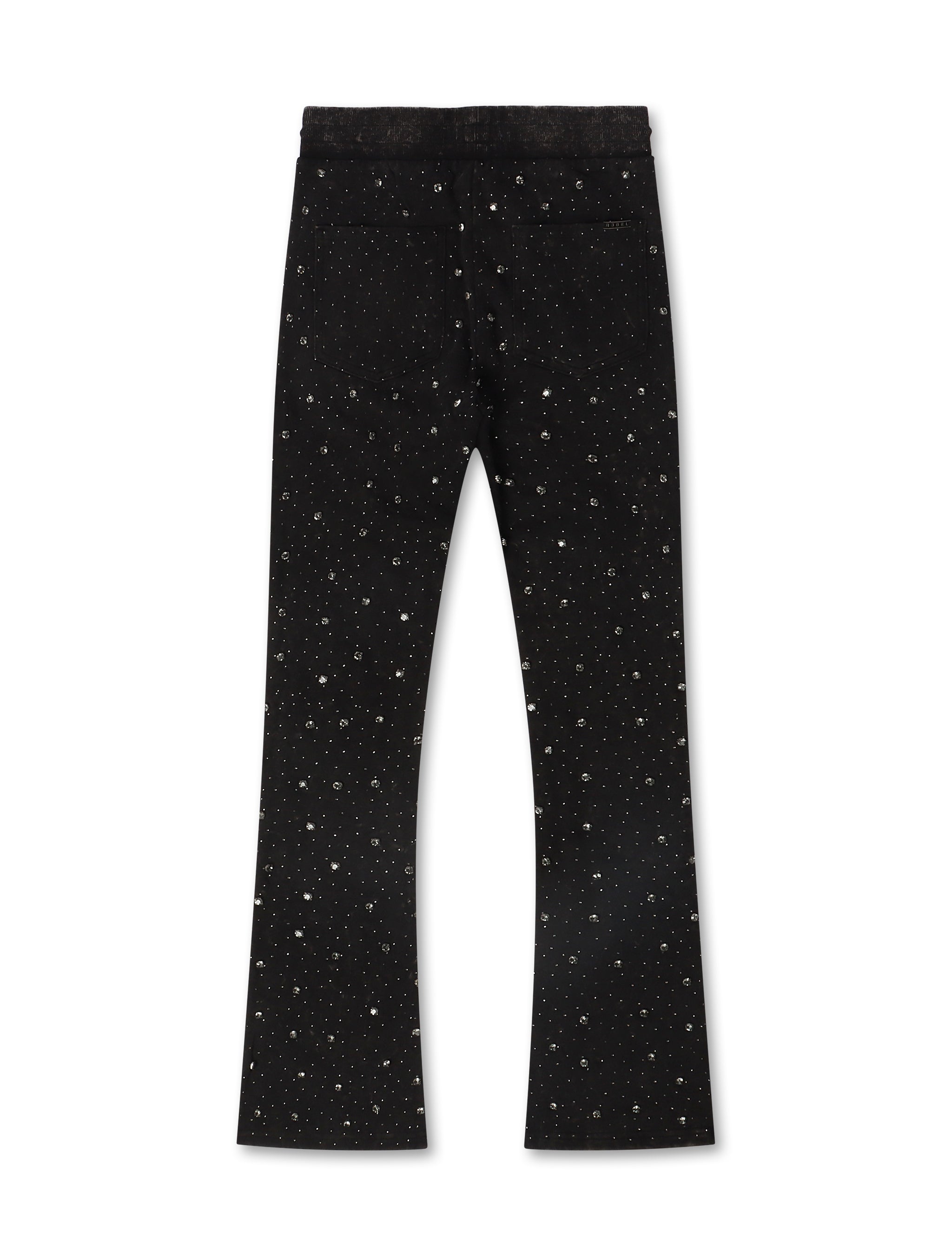 Rebel Denim Diamond Stacked Sweatpants - Ash Black by Denim Exchange