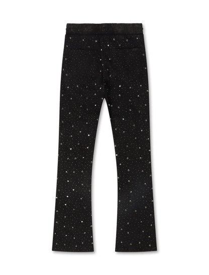 Rebel Denim Diamond Stacked Sweatpants - Ash Black by Denim Exchange
