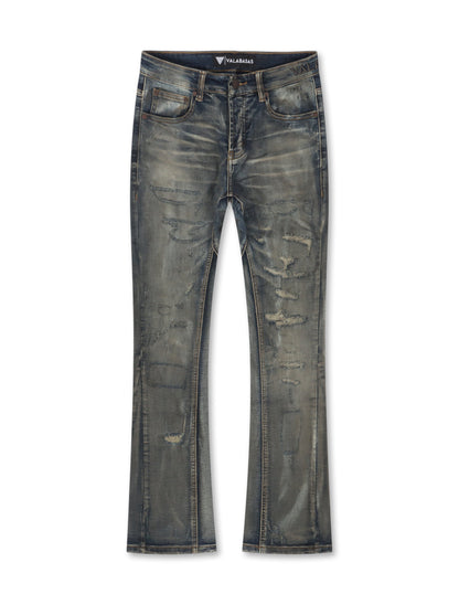 Valabasas Bald Stacked Jeans - Vintage Blue by Denim Exchange