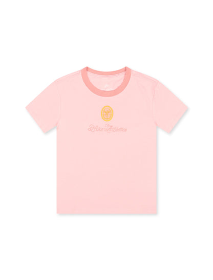 Nike Womens Sportswear Chill Cropped Knit Tee - Pink Glaze by Denim Exchange