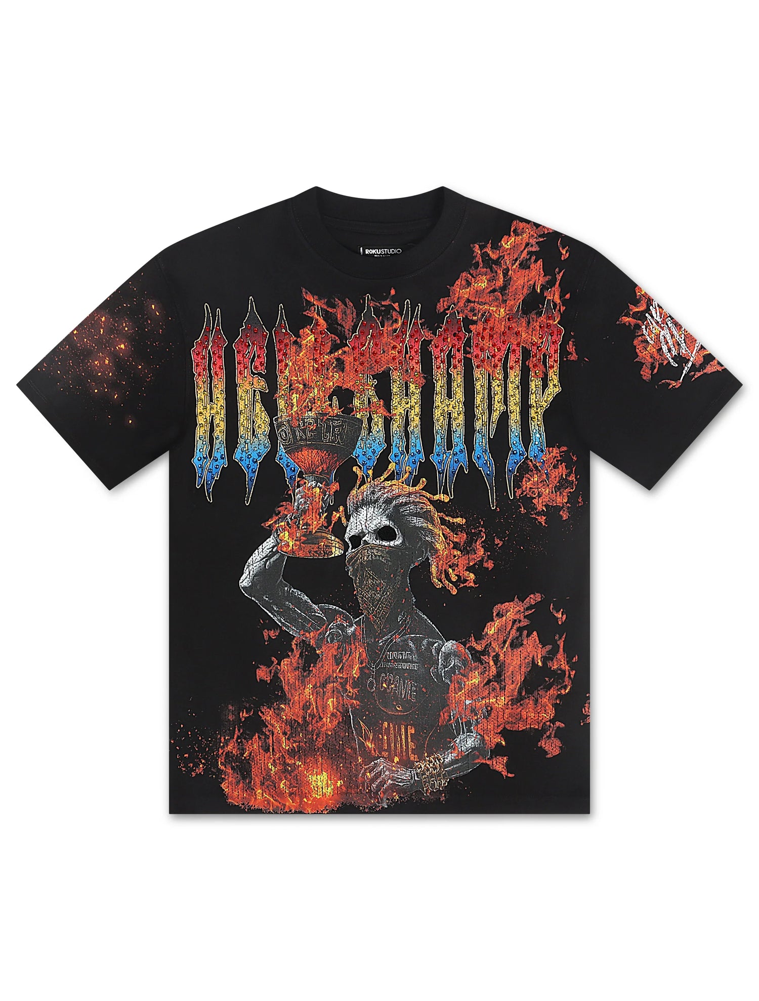 Roku Studio Earned in Chaos Boxy Tee - Black by Denim Exchange