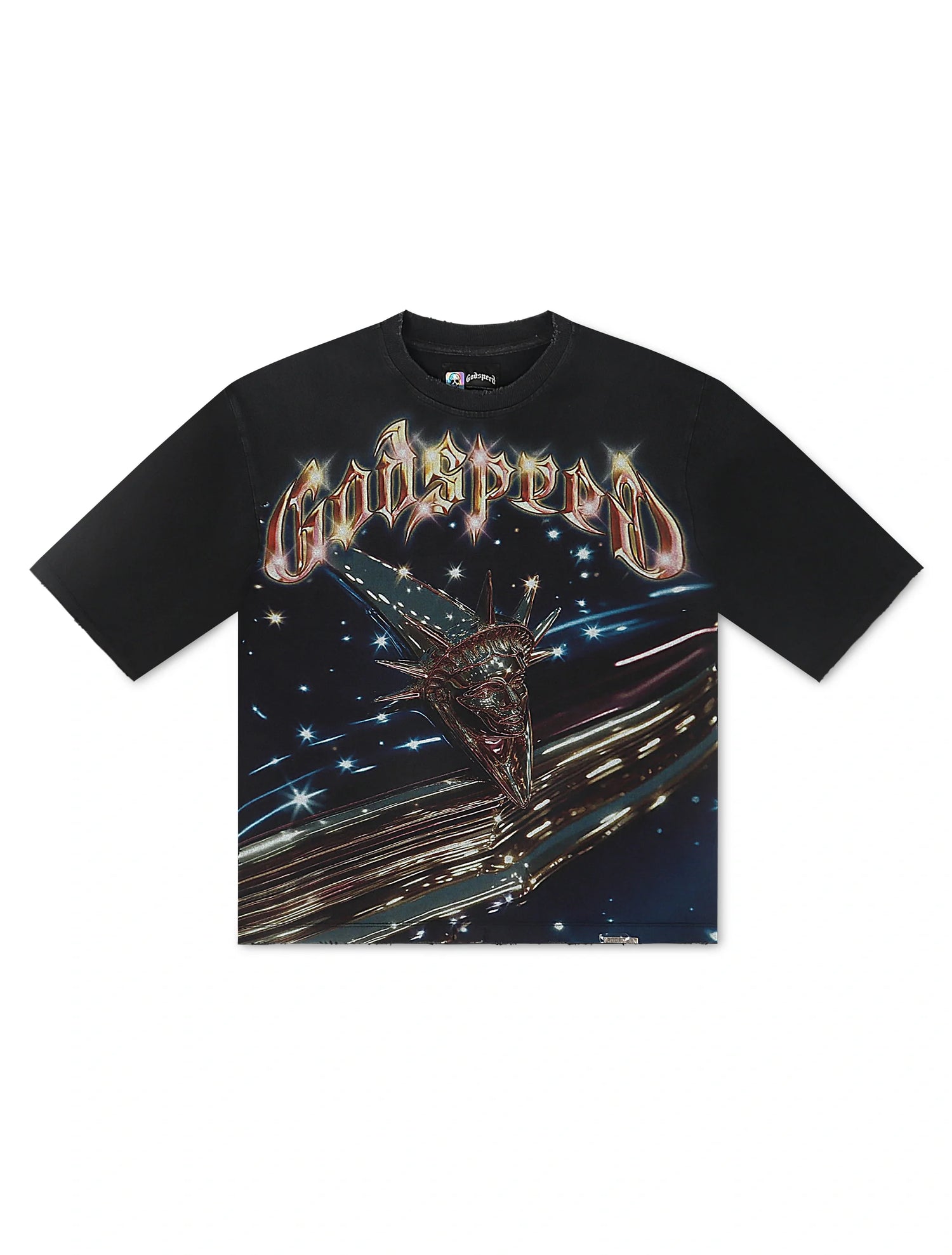 Godspeed Liberty Cruiser Boxy Tee - Black by Denim Exchange