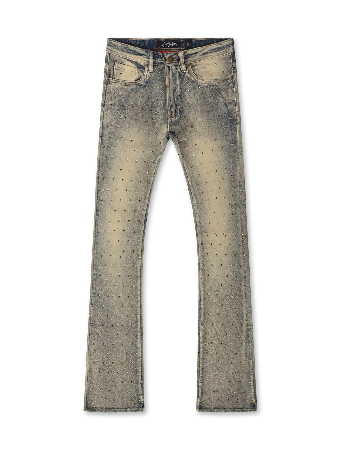 Frost Originals All Over Rhinestone Stacked Jean - Dirt Wash by Denim Exchange