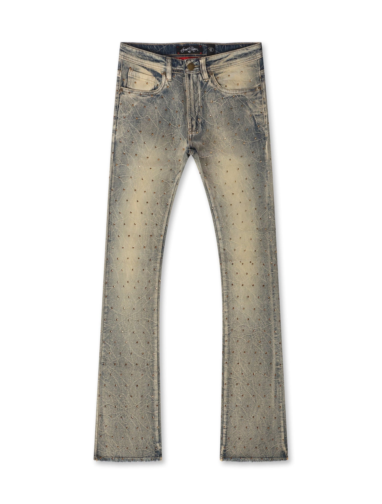Frost Originals All Over Rhinestone Stacked Jean - Dirt Wash by Denim Exchange