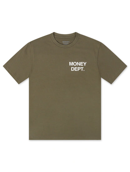 Money Dept. Los Angeles Heavyweight Tee - Light Olive/White by Denim Exchange