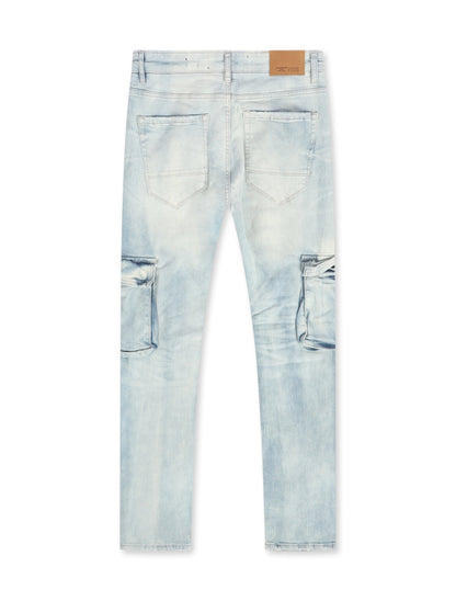 Jordan Craig Sean Cargo Jeans - Iced White by Denim Exchange