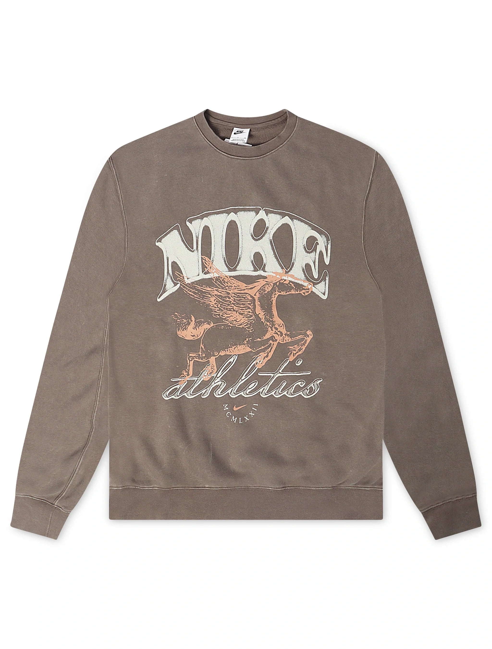 Nike Mens Sportswear Club Fleece Crewneck - Cave Stone by Denim Exchange