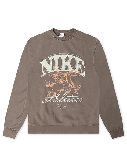 Nike Mens Sportswear Club Fleece Crewneck - Cave Stone by Denim Exchange