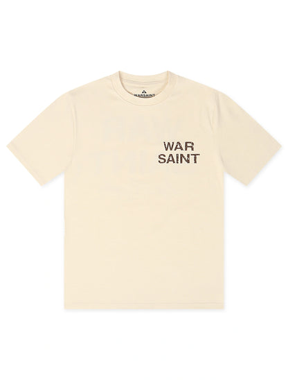 Warsaint LA Script Tee - Ecru/Brown