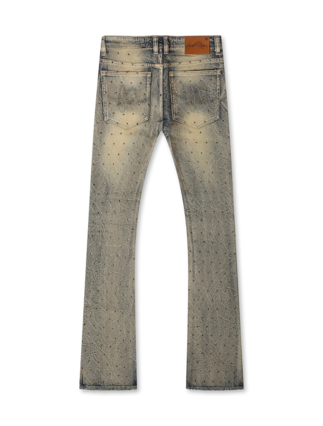 Frost Originals All Over Rhinestone Stacked Jean - Dirt Wash by Denim Exchange