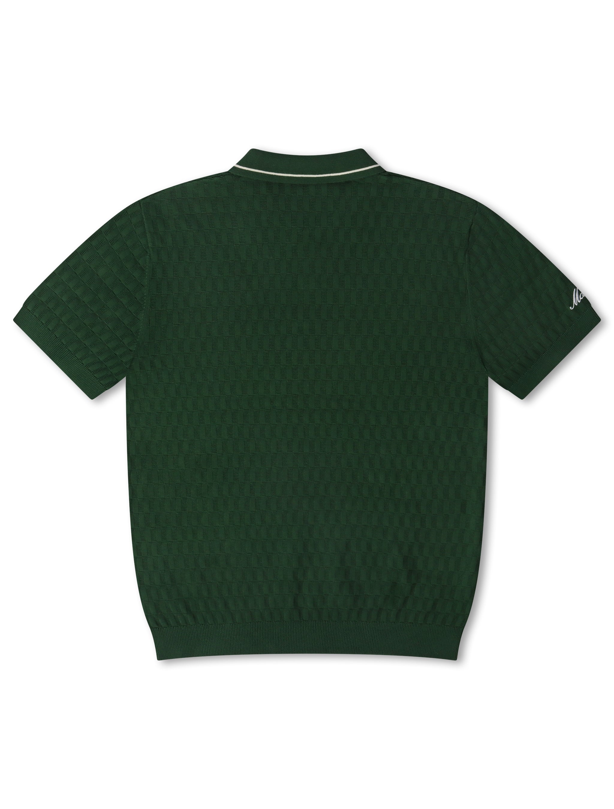 Malbon Crest Knit Polo - Myrtle by Denim Exchange