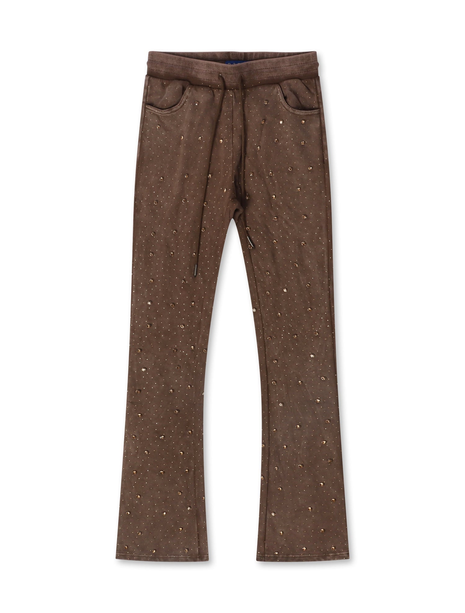 Rebel Denim Diamond Stacked Sweatpants - Brown by Denim Exchange