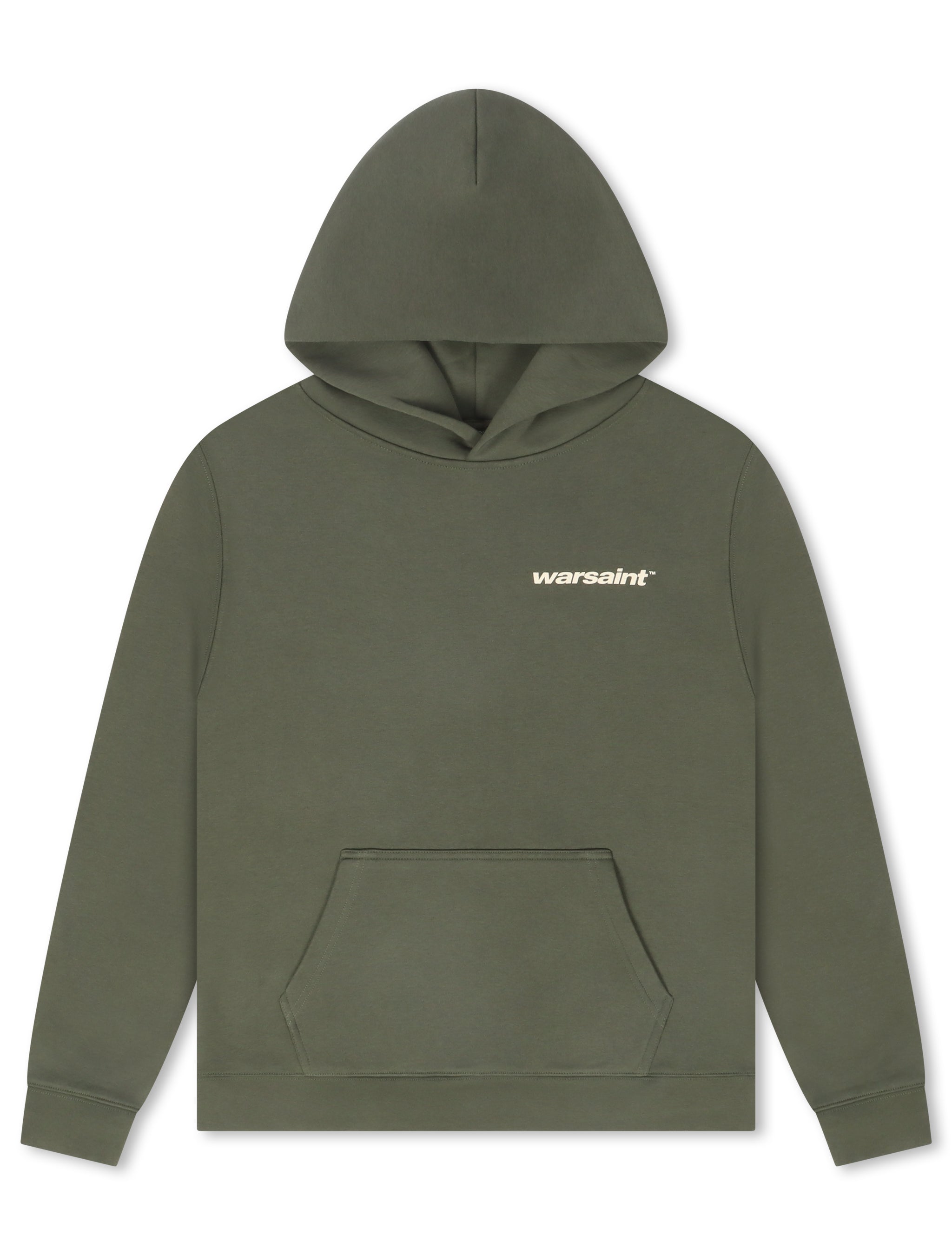 Warsaint Dual Logo Hoodie - Olive Green by Denim Exchange