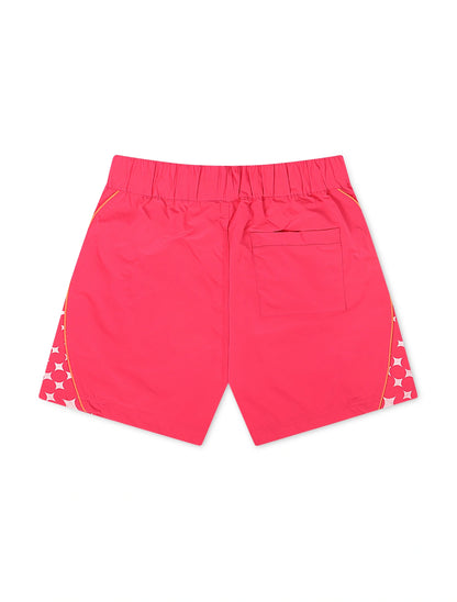Smoke Rise Republic Windbreaker Shorts - Lilac Rose by Denim Exchange