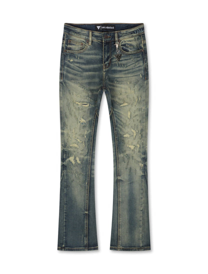 Valabasas Vin Stacked Jeans - Dark Vintage Blue by Denim Exchange