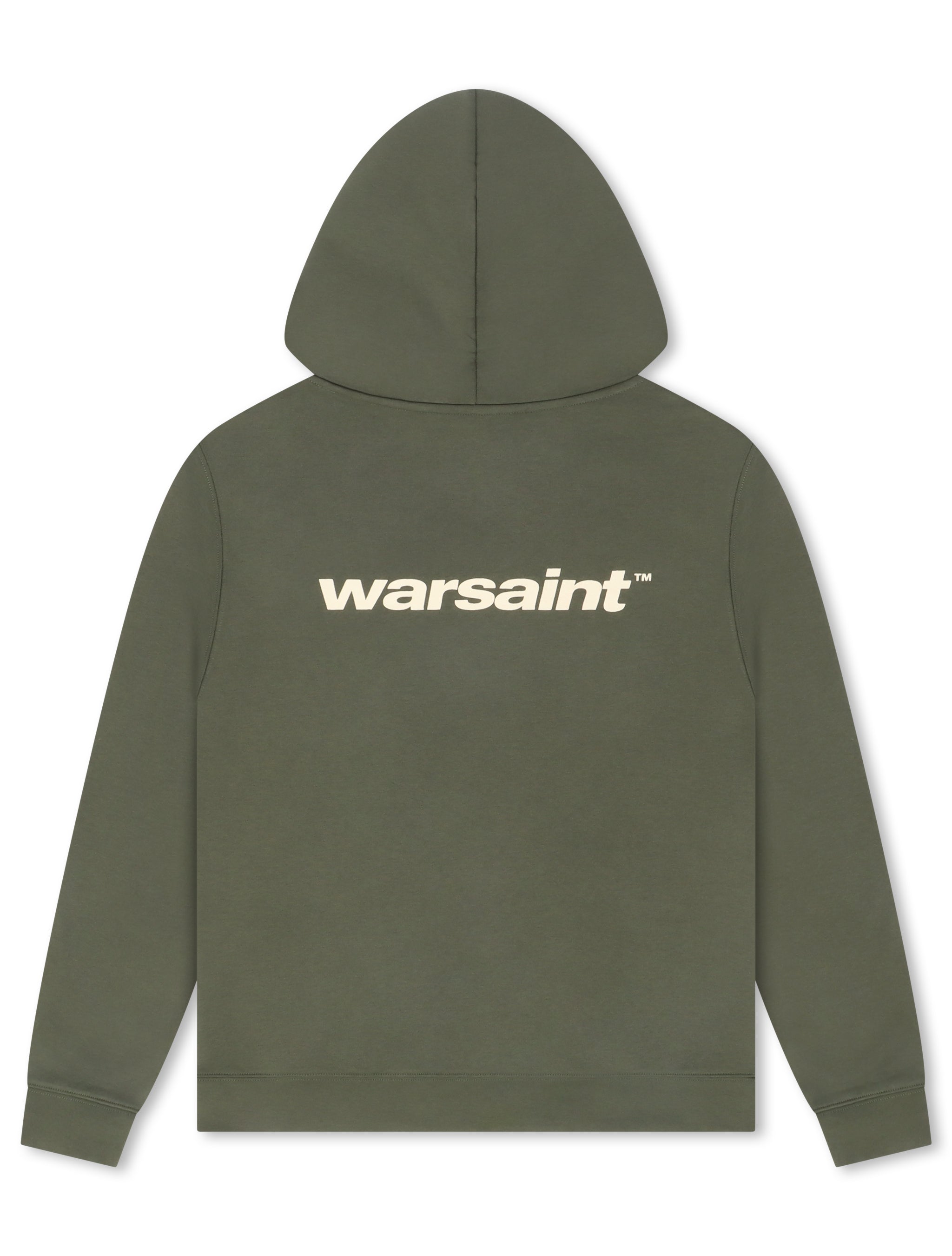 Warsaint Dual Logo Hoodie - Olive Green by Denim Exchange
