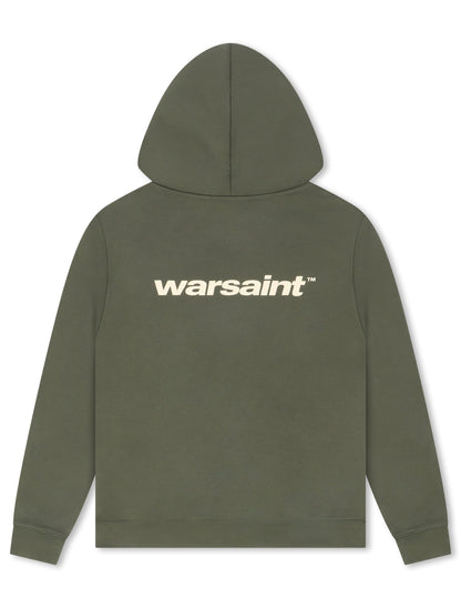 Warsaint Dual Logo Hoodie - Olive Green by Denim Exchange