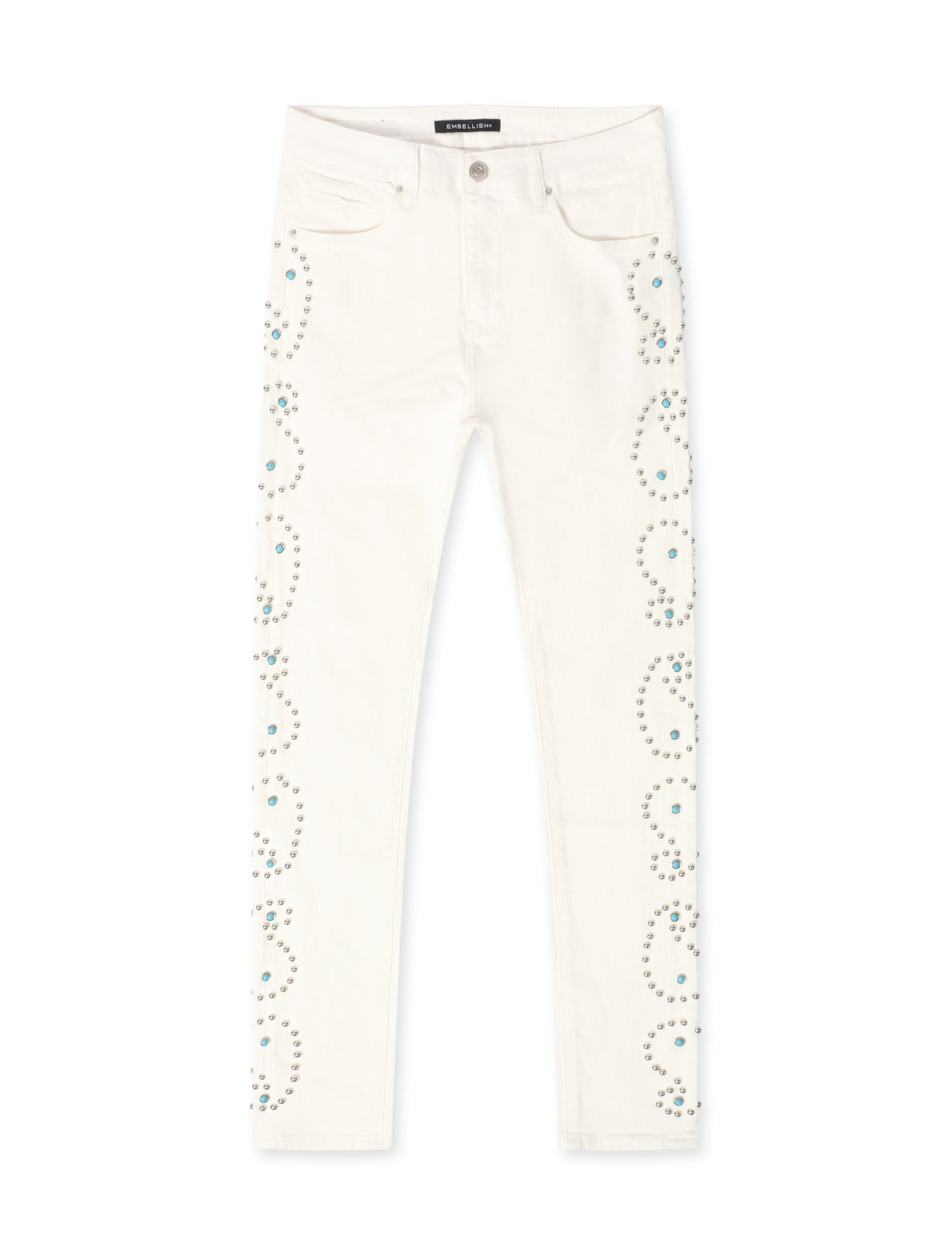 Embellish Onix Rhinestone Jeans - White by Denim Exchange