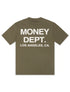Money Dept. Los Angeles Heavyweight Tee - Light Olive/White by Denim Exchange