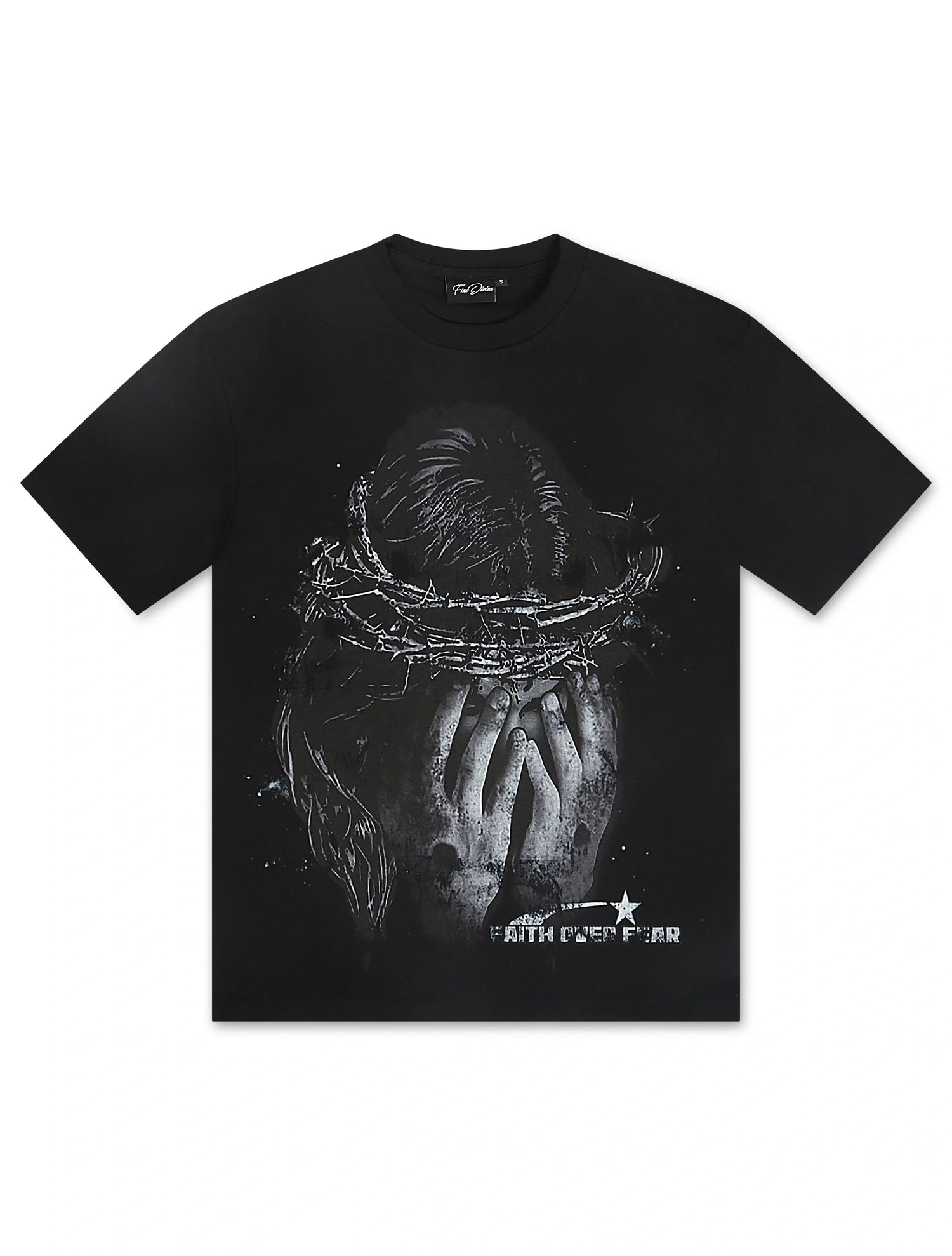 Fine Divine Faith Over Fear Tee - Black by Denim Exchange