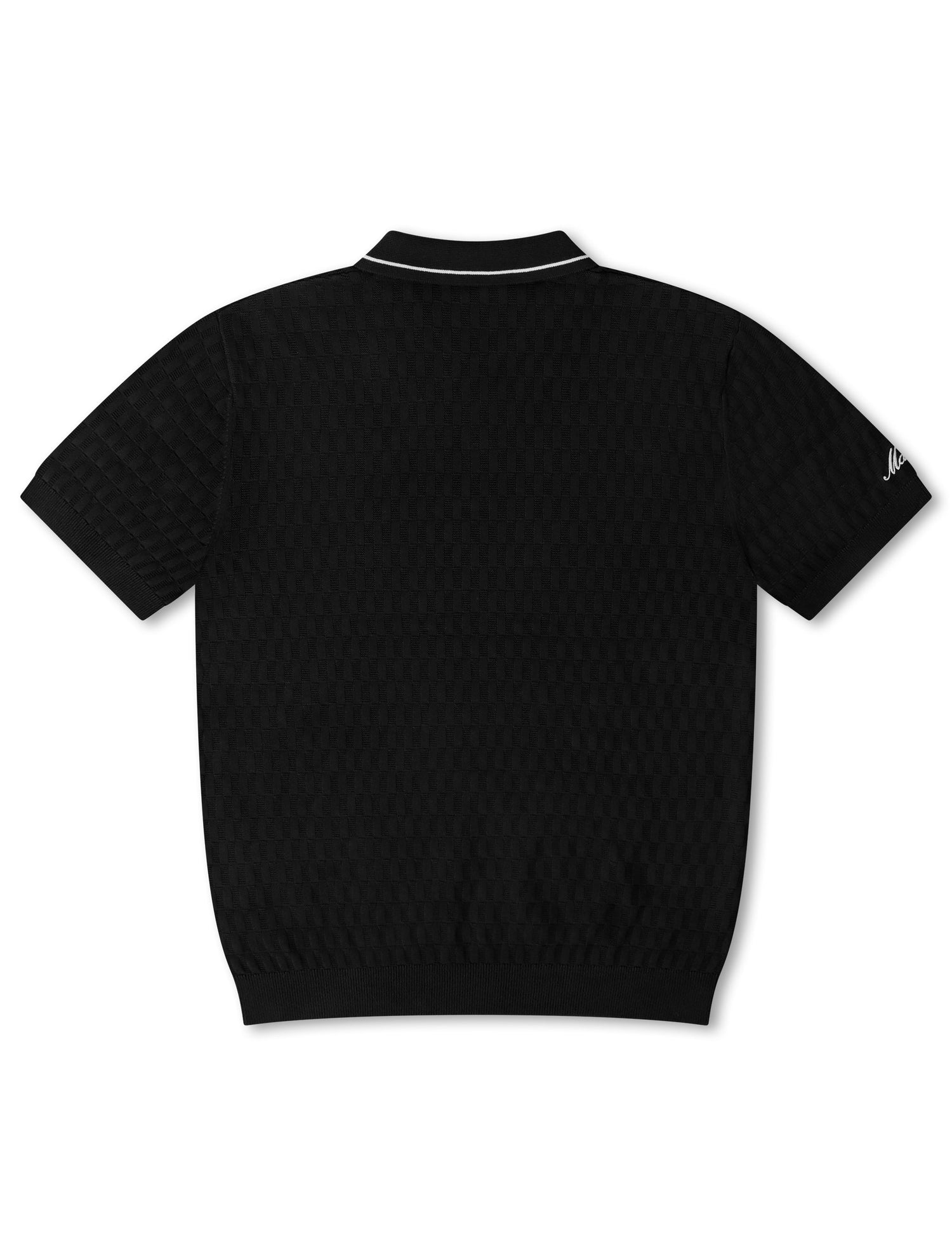 Malbon Crest Knit Polo - Black by Denim Exchange