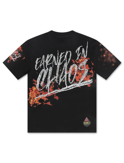 Roku Studio Earned in Chaos Boxy Tee - Black by Denim Exchange