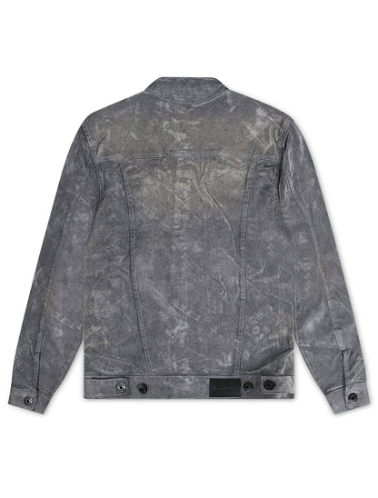 Vicious Denim Velvet Coated Denim Jacket - Grey by Denim Exchange
