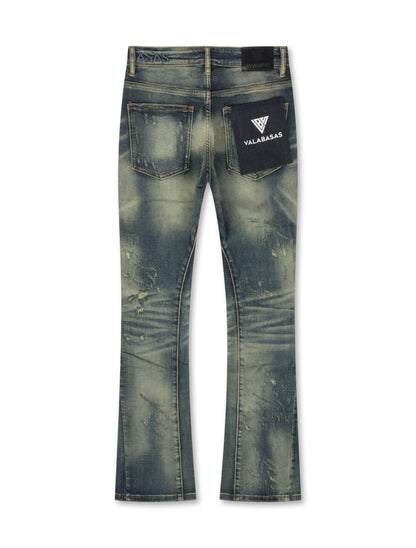 Valabasas Vin Stacked Jeans - Dark Vintage Blue by Denim Exchange