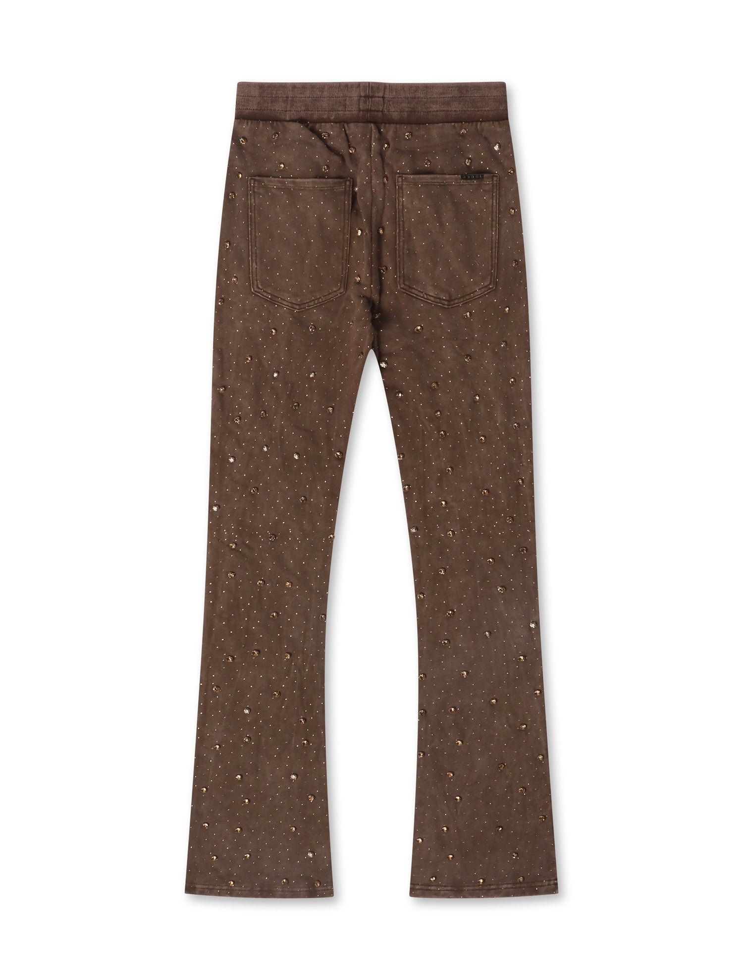 Rebel Denim Diamond Stacked Sweatpants - Brown by Denim Exchange