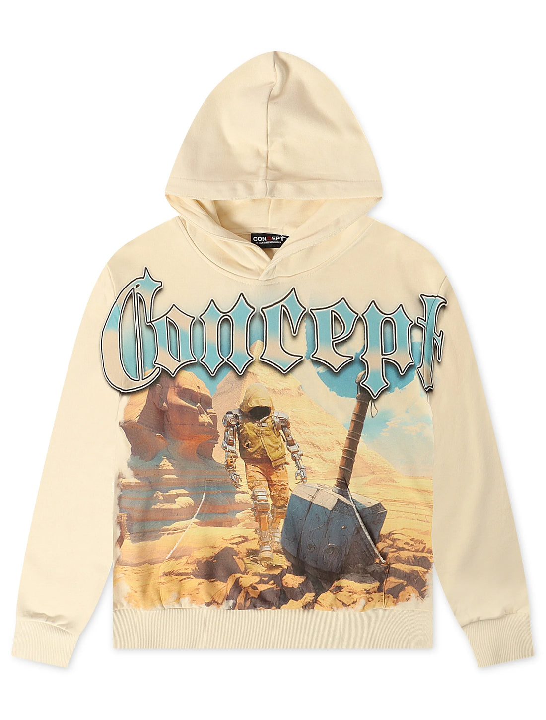 Concept La Art Of War Hoodie - Cream by Denim Exchange