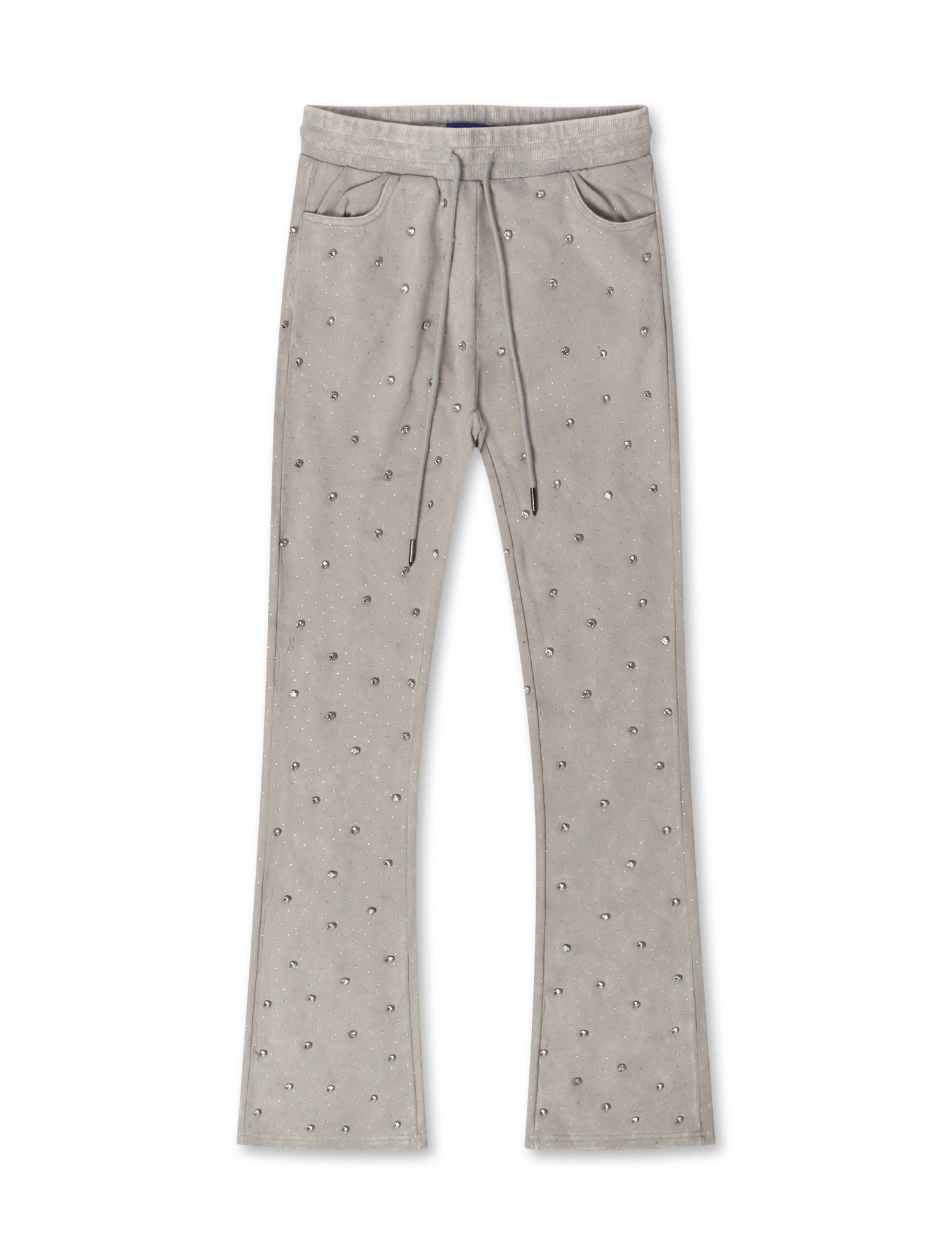 Rebel Denim Diamond Stacked Sweatpants - Grey by Denim Exchange
