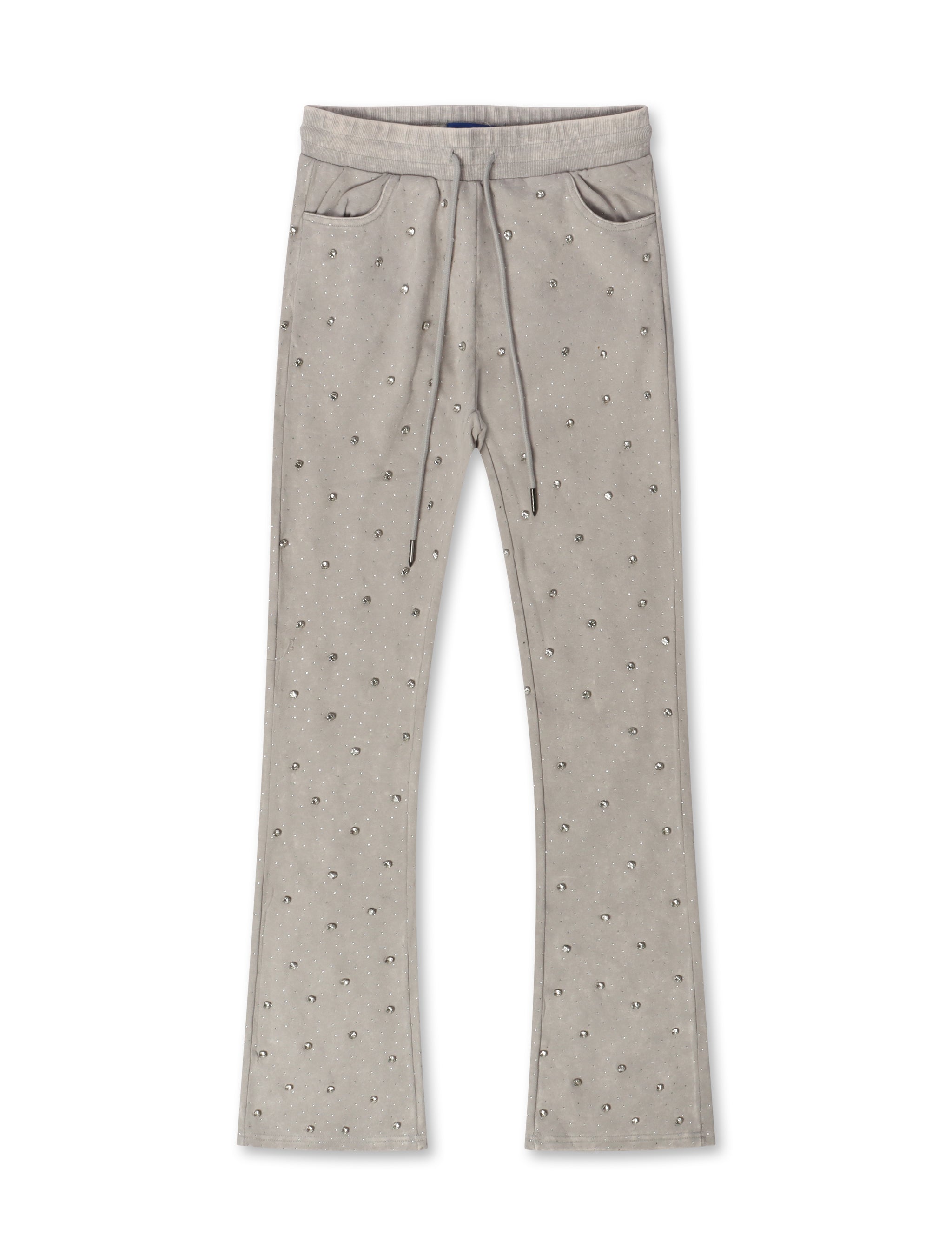 Rebel Denim Diamond Stacked Sweatpants - Grey by Denim Exchange
