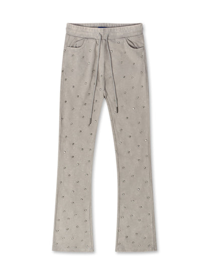 Rebel Denim Diamond Stacked Sweatpants - Grey by Denim Exchange